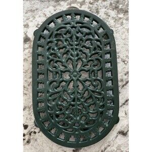 Vintage Victor Robert Welch Cast Iron Pot Stand Footed Trivet Green